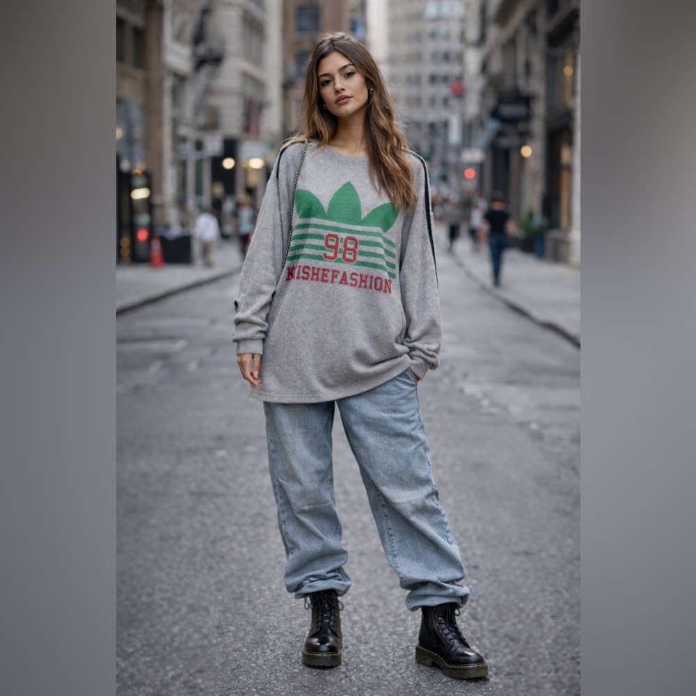 Carhartt Gray Oversized Knit Sweater Tunic Dress Streetwear